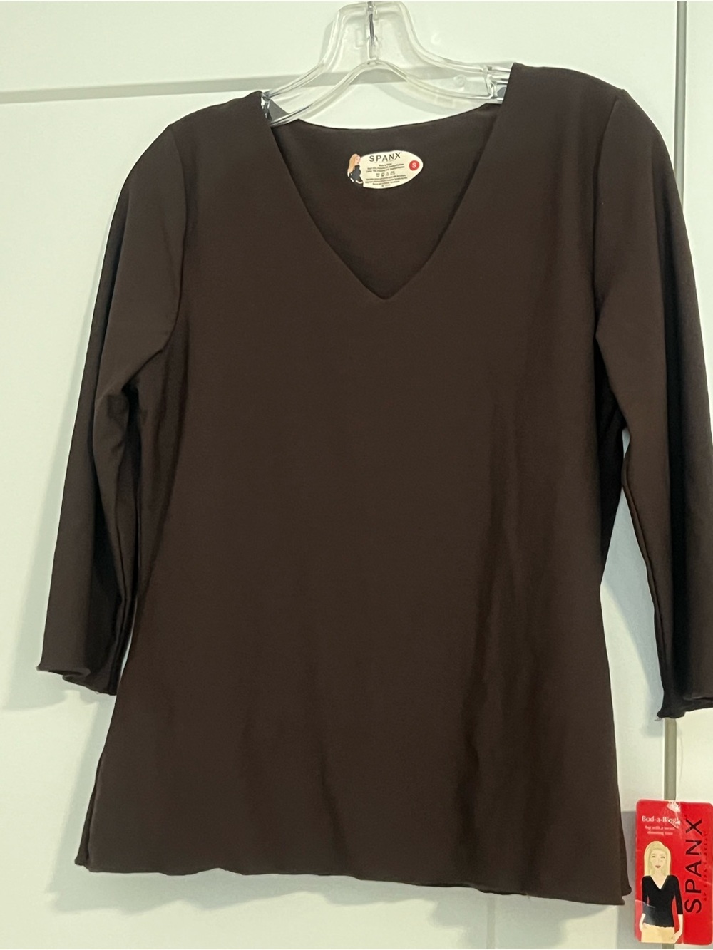 SPANX Brown V-Neck Top